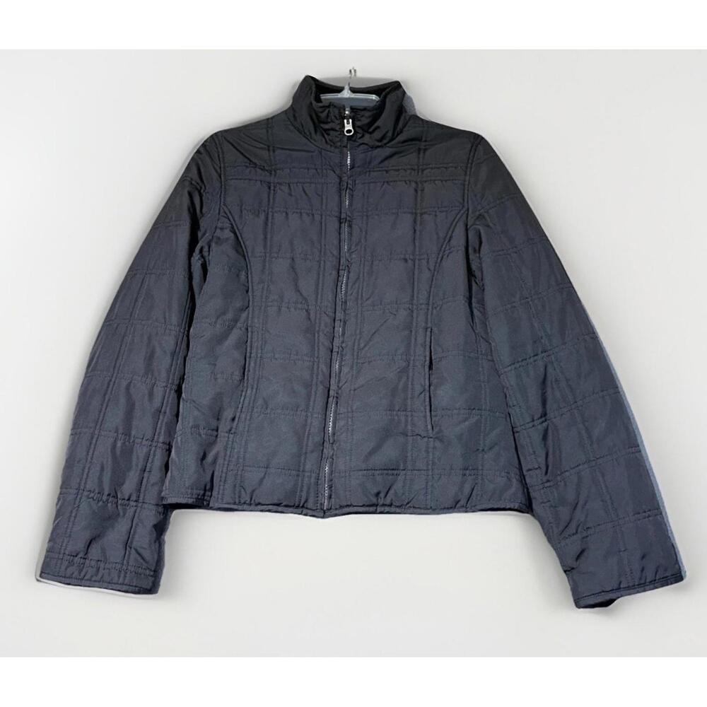 Weatherproof Womens S Black Jacket Quilted Reversible Faux Puffer Coat Polyester